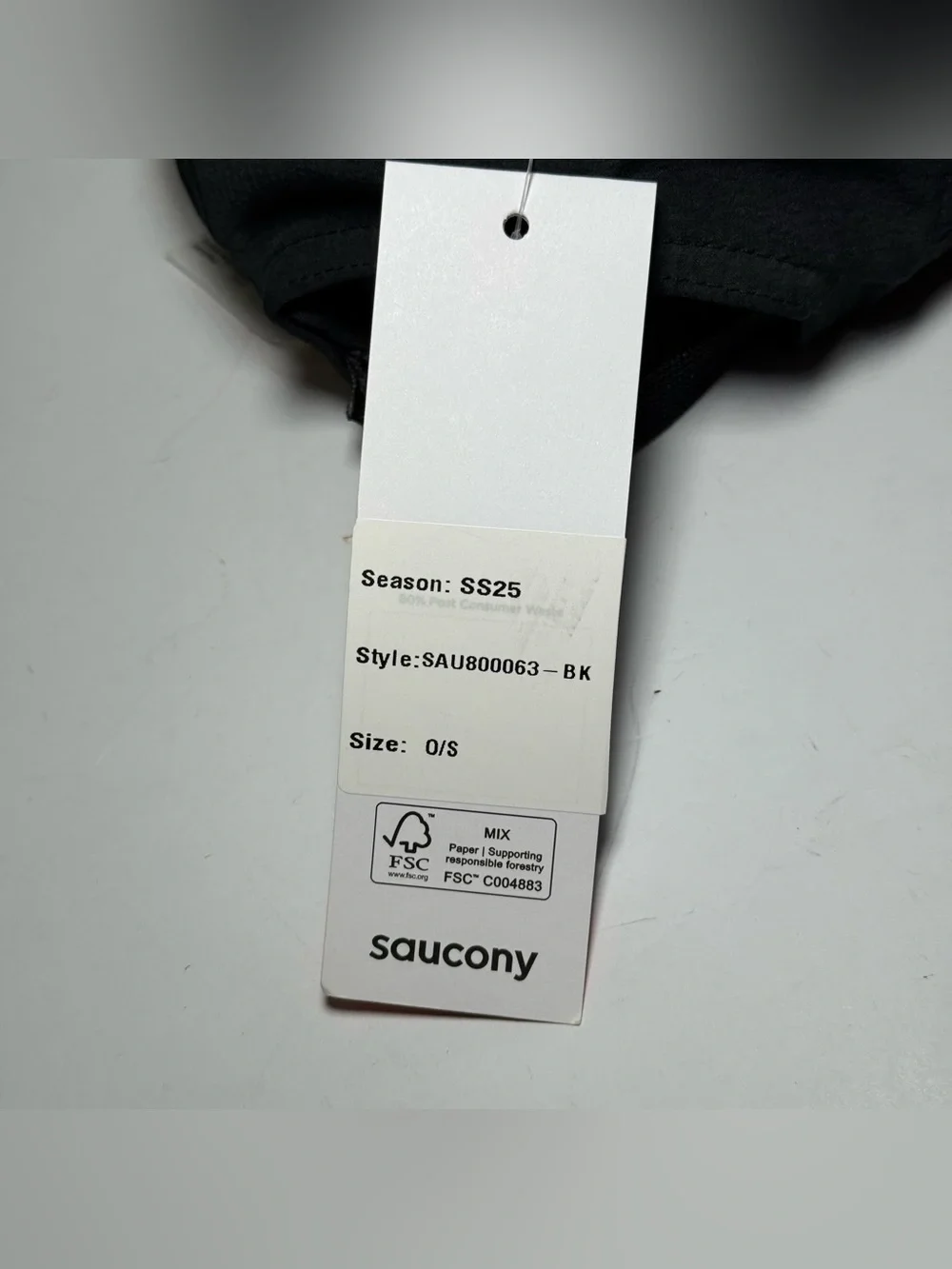 Saucony NWT 5-Panel Running Hat Black Mesh Adjustable Performance Cap Kinarva OS